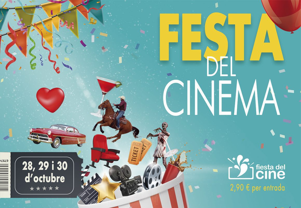 Cartell fetstiu de la Festa del Cinema Andorra, cinemes centre comercial illa Carlemany