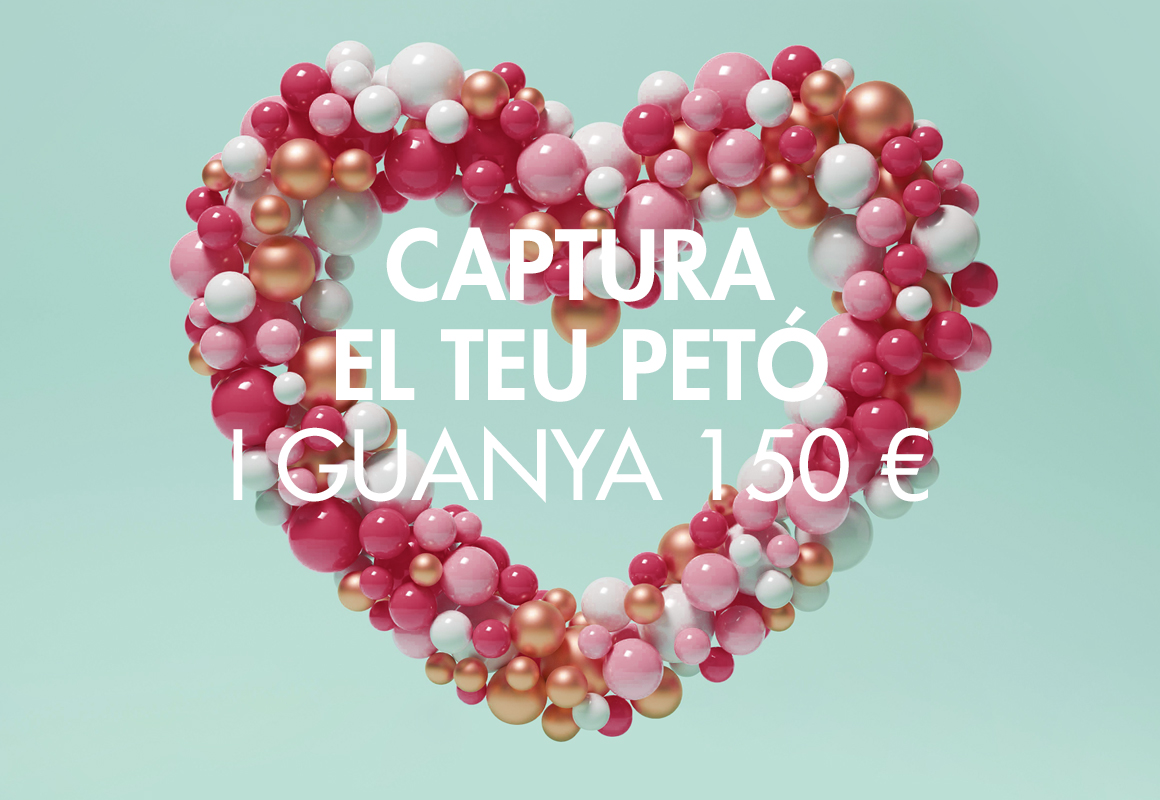 globus formant un cor, captura el teu petó i guanya 150€,Promoció Sant Valentí a illa Carlemany