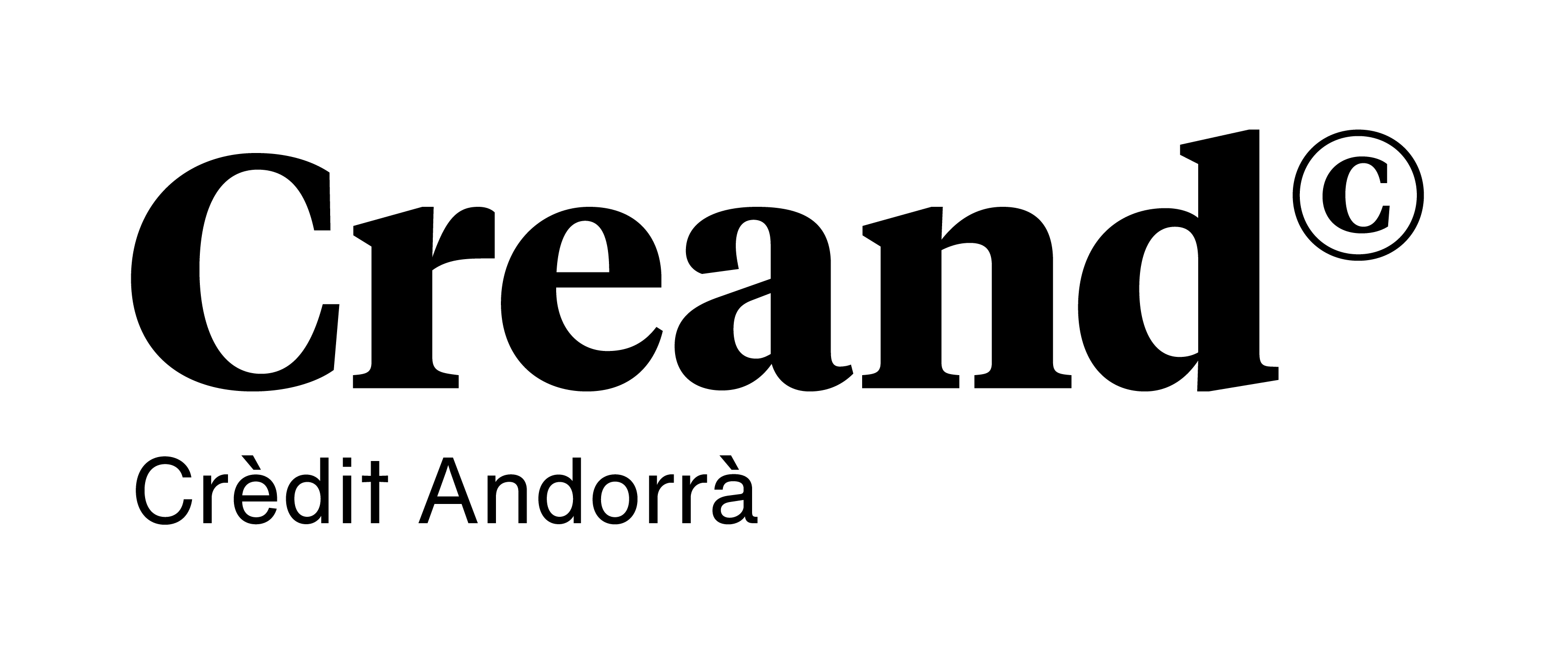 Nou logo Creand color negre illa Carlemany